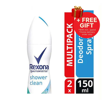 REXONA WOMEN DEODORANT SPRAY MOTIONACTIVED SHOWER CLEAN 135ML 2S