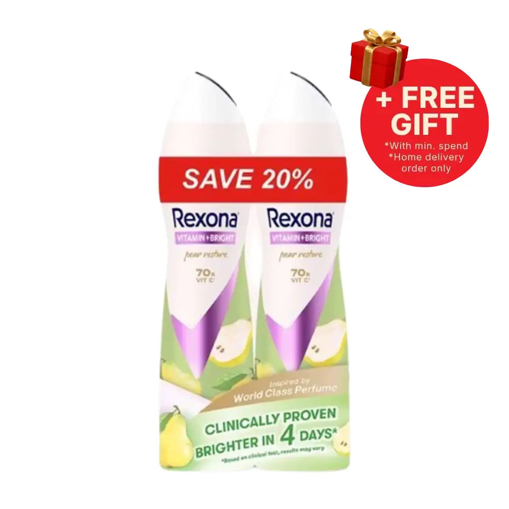REXONA WOMEN DEODORANT SPRAY PEAR RESTORE 135ML 2S