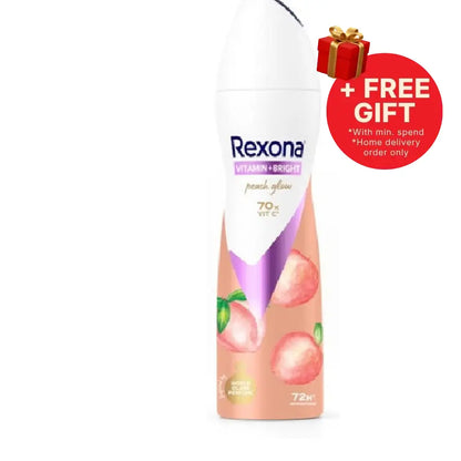 REXONA WOMEN DEODORANT SPRAY VITAMIN + BRIGHT PEACH GLOW 135ML 2S
