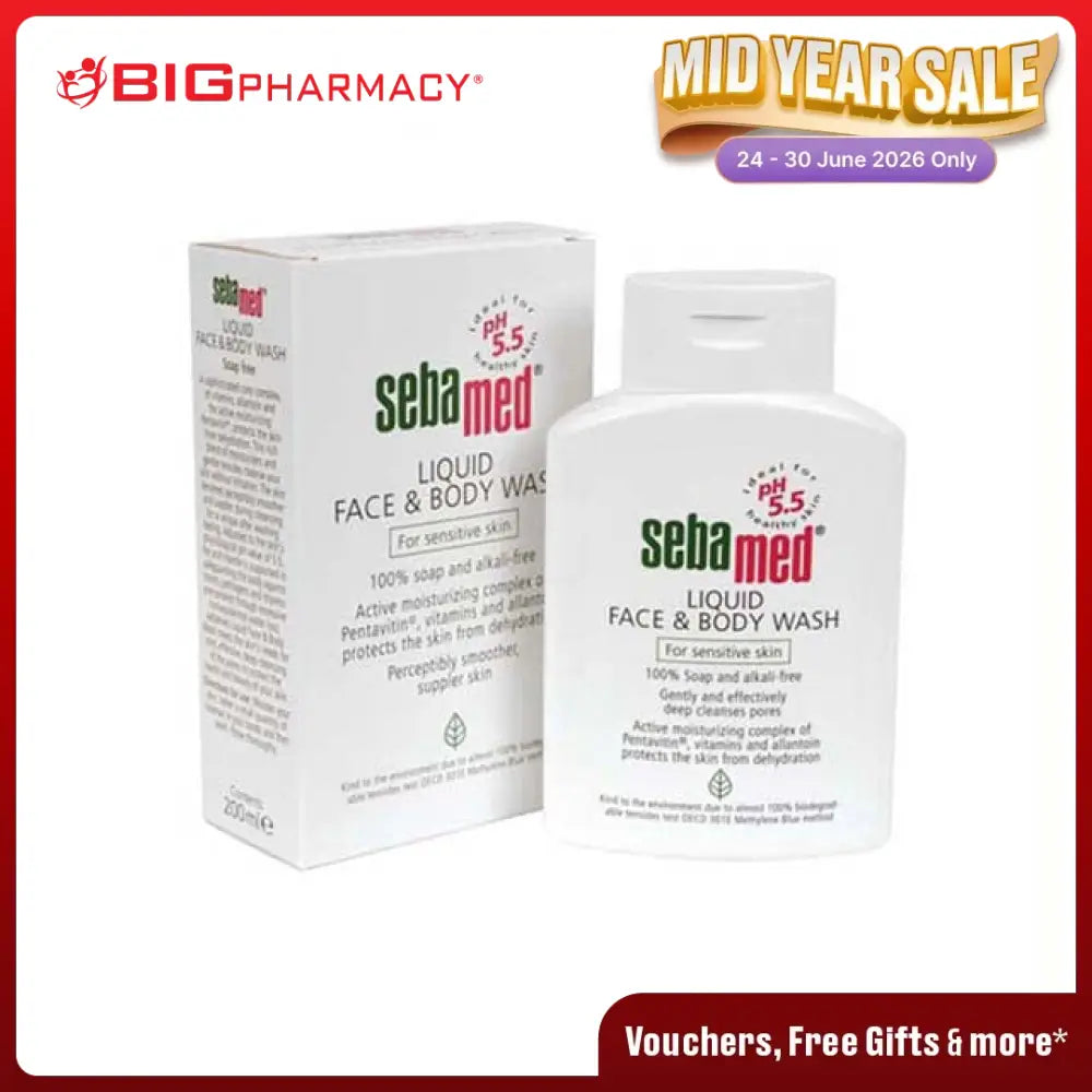 SEBAMED LIQUID FACE & BODY WASH 200ML
