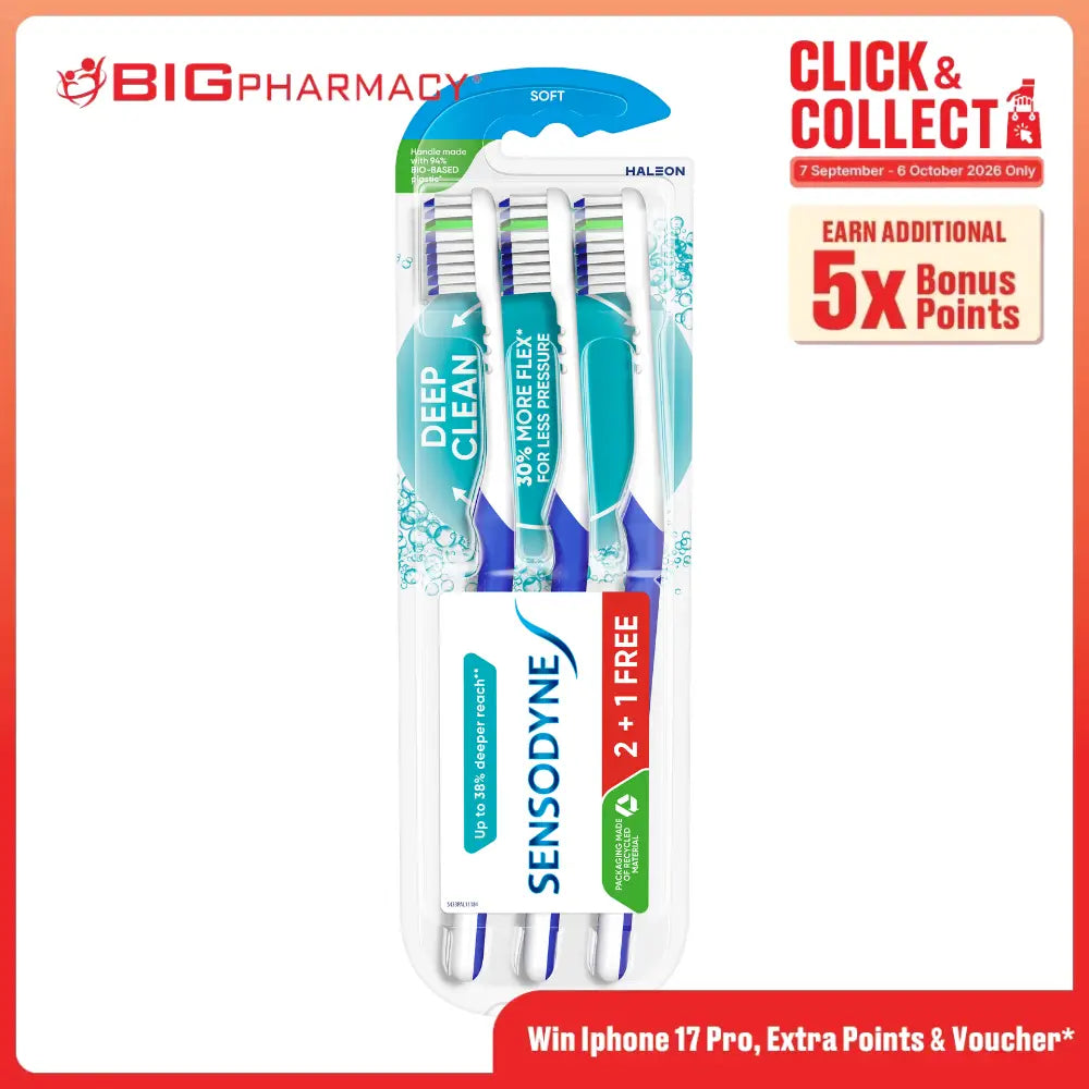 SENSODYNE DEEP CLEAN TOOTHBRUSH 3S