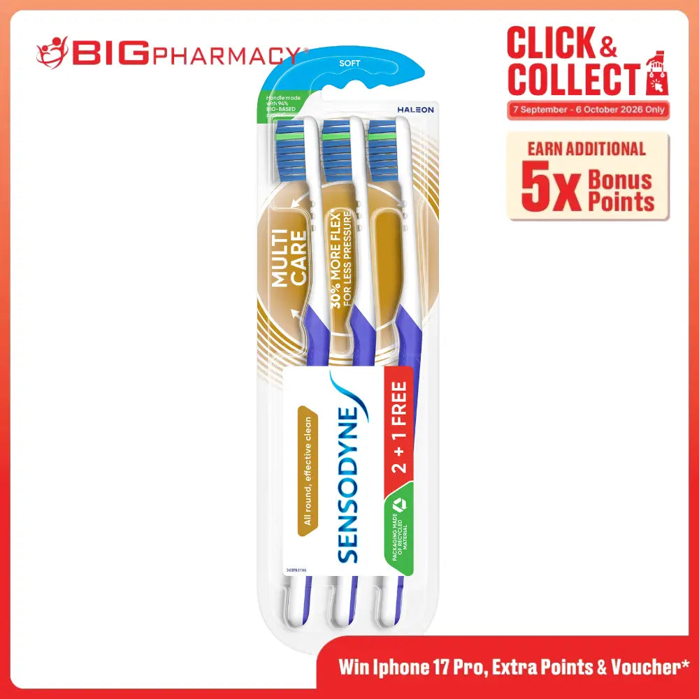 SENSODYNE MULTICARE TOOTHBRUSH SOFT 3S
