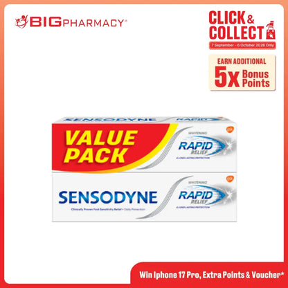 SENSODYNE RAPID RELIEF WHITE 100G X 2