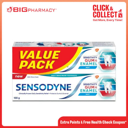 SENSODYNE SENSITIVITY GUM & ENAMEL TOOTHPASTE 100G 2S