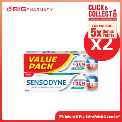 SENSODYNE SENSITIVITY + GUM EXTRA FRESH TOOTHPASTE 100G X 4
