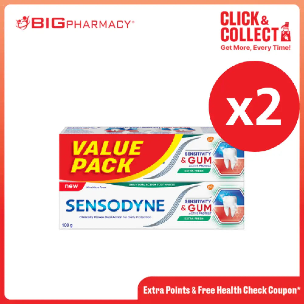 SENSODYNE SENSITIVITY + GUM EXTRA FRESH TOOTHPASTE 100G X 4