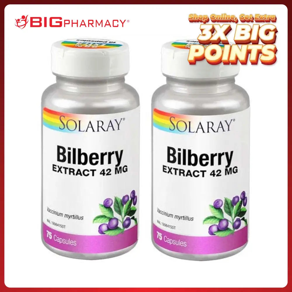 SOLARAY BILBERRY EXTRACT 42MG 75SX2