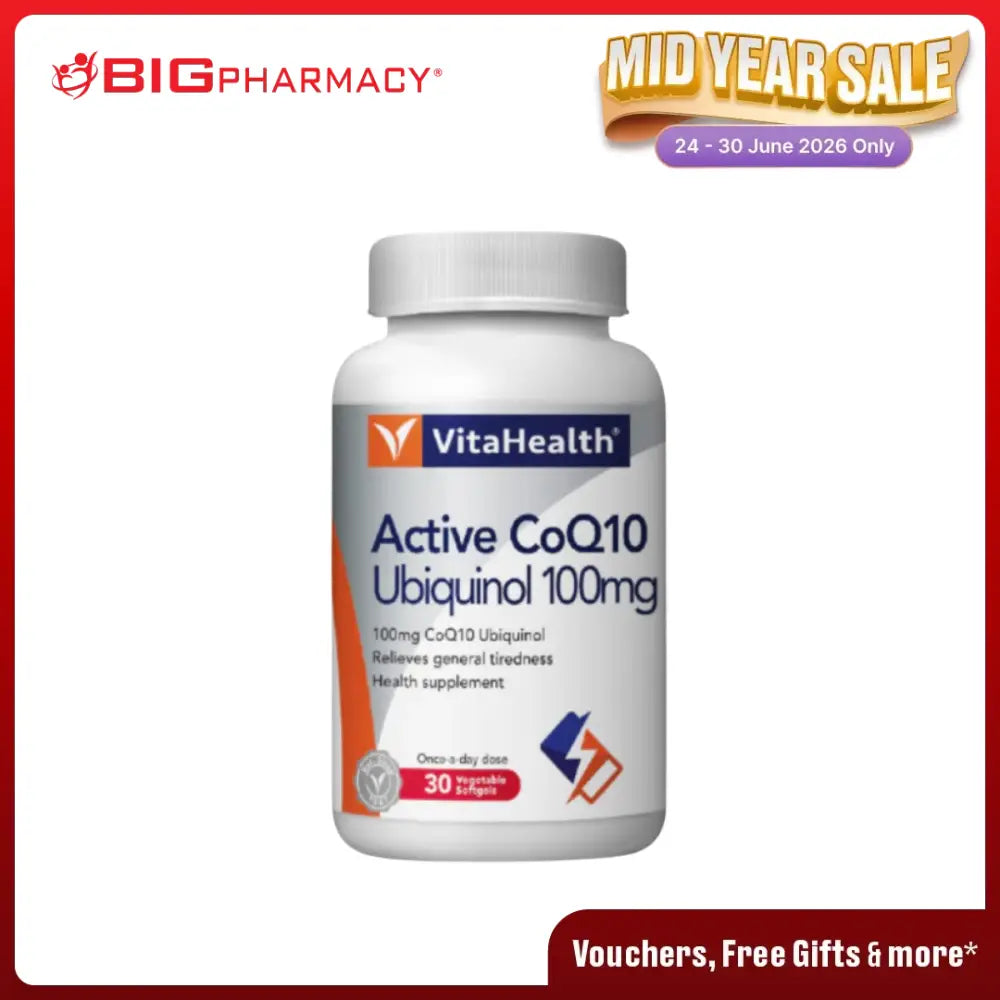 VITAHEALTH ACTIVE COQ UBIQUINOL 100MG 30S