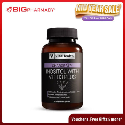 VITAHEALTH CHARGE-UP INOSITOL WITH VIT D3 PLUS 60S