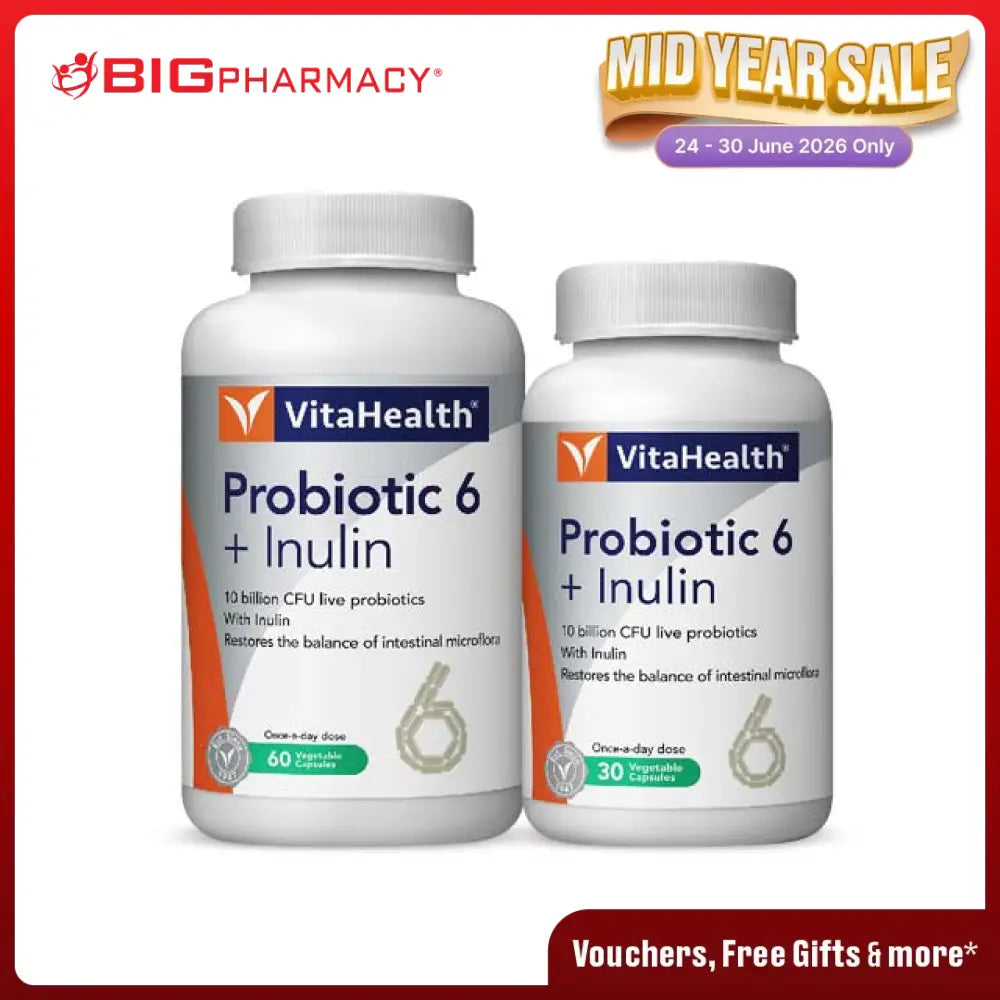 VITAHEALTH PROBIOTIC 6 + INULIN 60S + 30S
