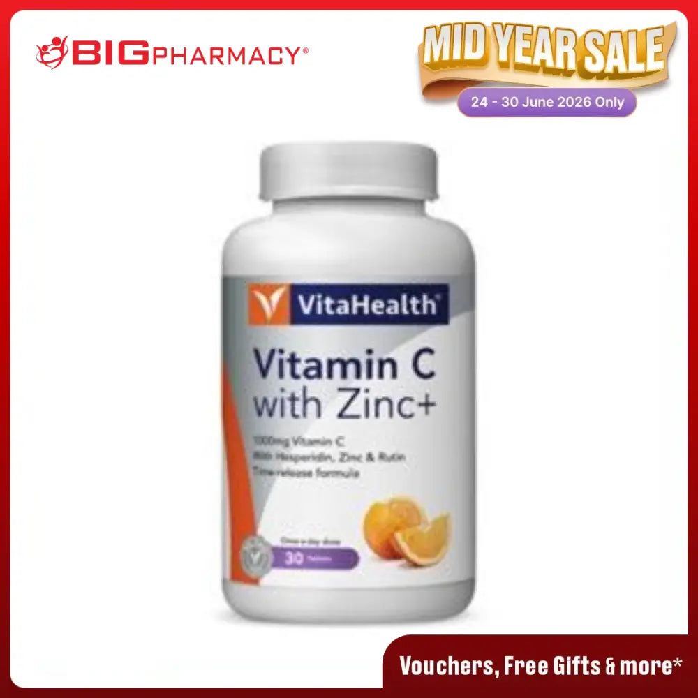 VITAHEALTH VITAMIN C WITH ZINC PLUS 30S