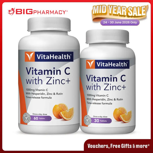 VITAHEALTH VITAMIN C + ZINC 60S + 30S
