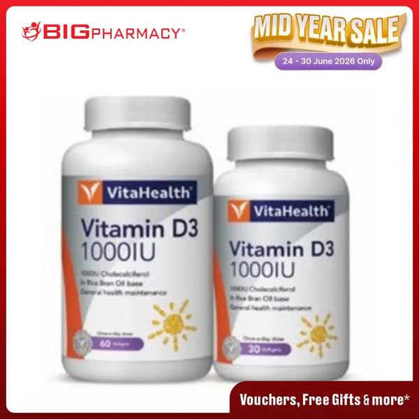 VITAHEALTH VITAMIN D3 1000IU 60S + 30S