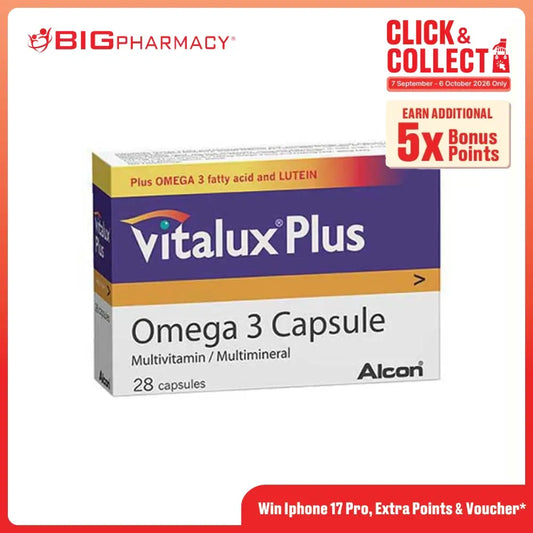 VITALUX PLUS OMEGA 3 CAPSULES 28C