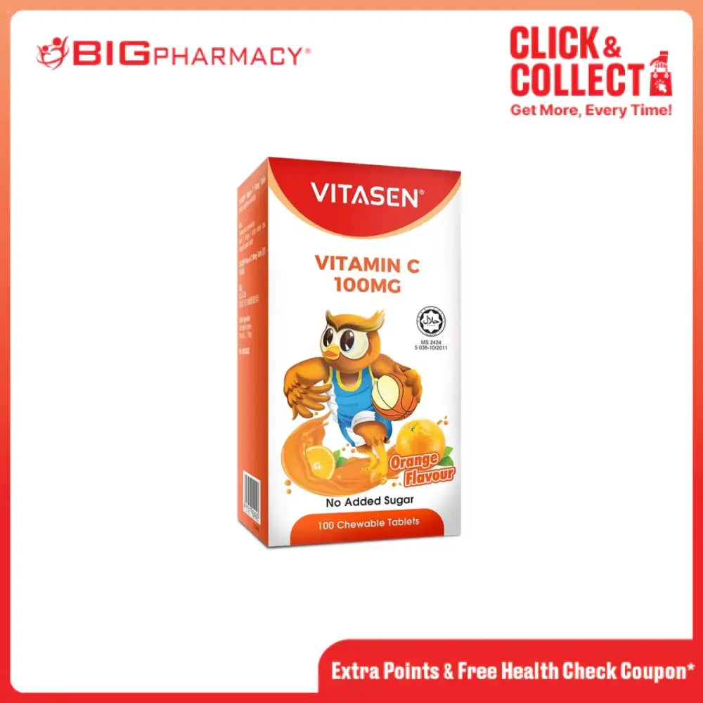 VITASEN VITAMIN C 100MG TABLET ORANGE 100S
