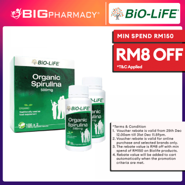 BL ORGANIC SPIRULINA 500MG 100SX2