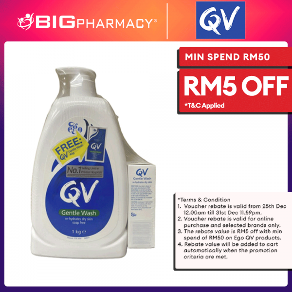 EGO QV GENTLE WASH 1KG + FACE GENTLE CLEANSER/GW 40ML