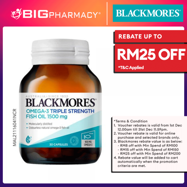 Blackmores Omega-3 Triple Strength Fish Oil 1500 Mg 30S-New Nov 22