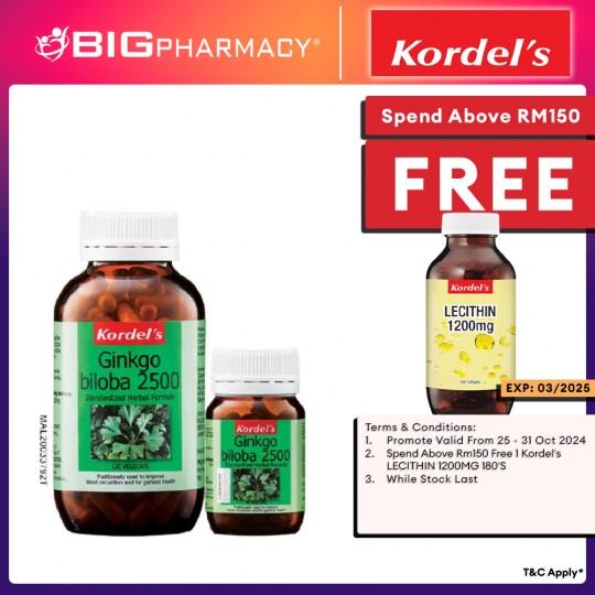 Kordels Ginkgo Biloba 2500mg 120s+30s