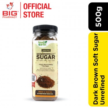 Love Earth Unrefined Dark Brown Soft Sugar 500g