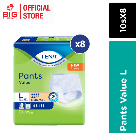 TENA PANTS VALUE L 10S X 8 - NEW