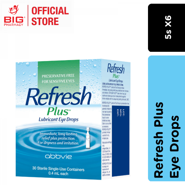 ALLERGAN REFRESH PLUS EYE DROPS 0.4ML 5SX6