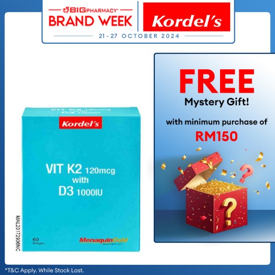 Kordels Vitamin K2 120Mcg With D3 1000Iu 60S - Nett