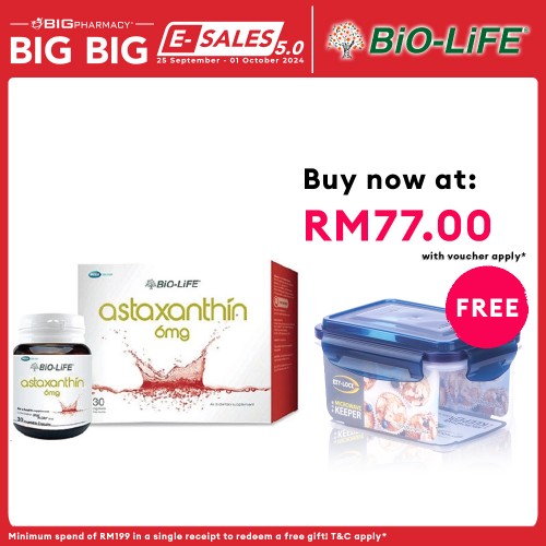 Biolife Astaxanthin 6mg 30s