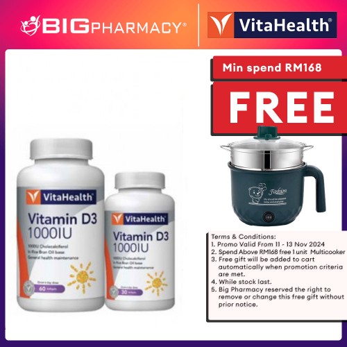 Vitahealth Vitamin D3 1000Iu 60s+30s