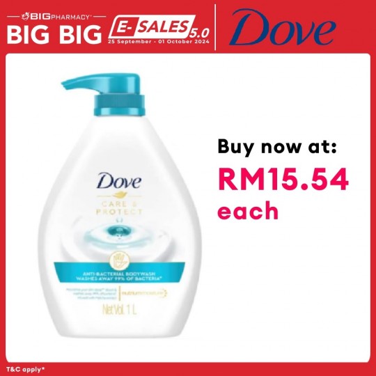 DOVE BODY WASH CARE & PROTECT 1000ML