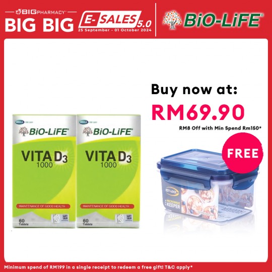 Bio-Life Vita D3 1000Iu 2X60S