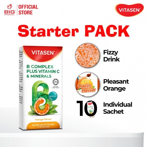 Vitasen B Complex Plus Vit C & Minerals Efferverscent 10s