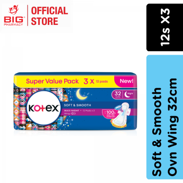 KOTEX S&S OVN WING 32CM 12S X3