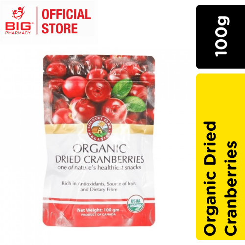 Country Farm Organic Dried Cranberries 100g