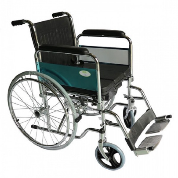 Steel Commode Wheelchair W/Bucket (Cm683)