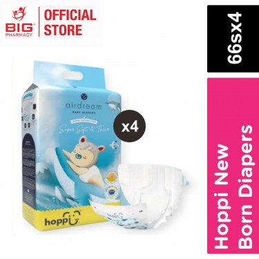 HOPPI NB DIAPERS 66S X 4