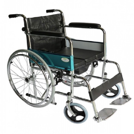 Steel Commode Wheelchair W/Bucket (Cm688)