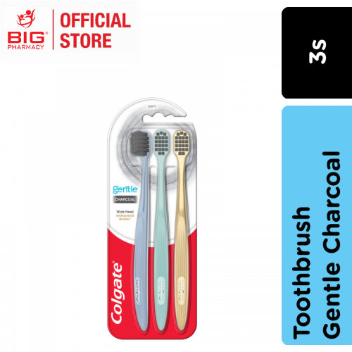 Colgate T/brush Gentle Charcoal 3s