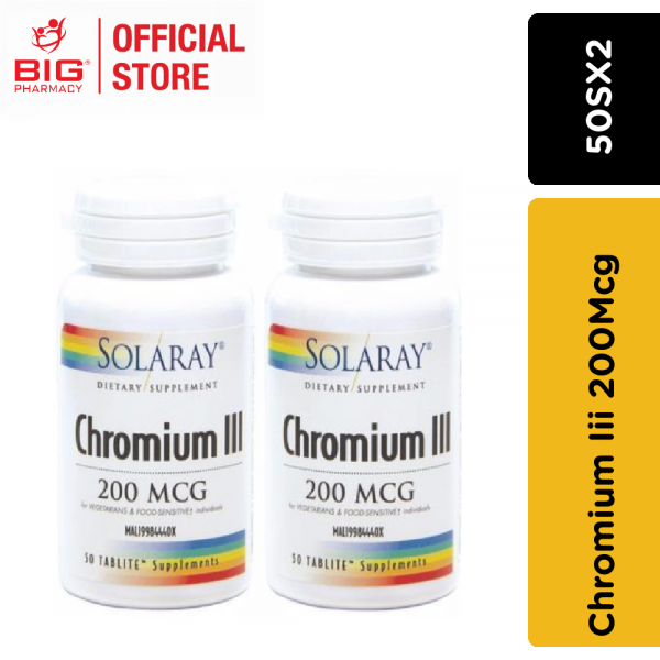 Solaray Chromium Iii 200Mcg 50S X2