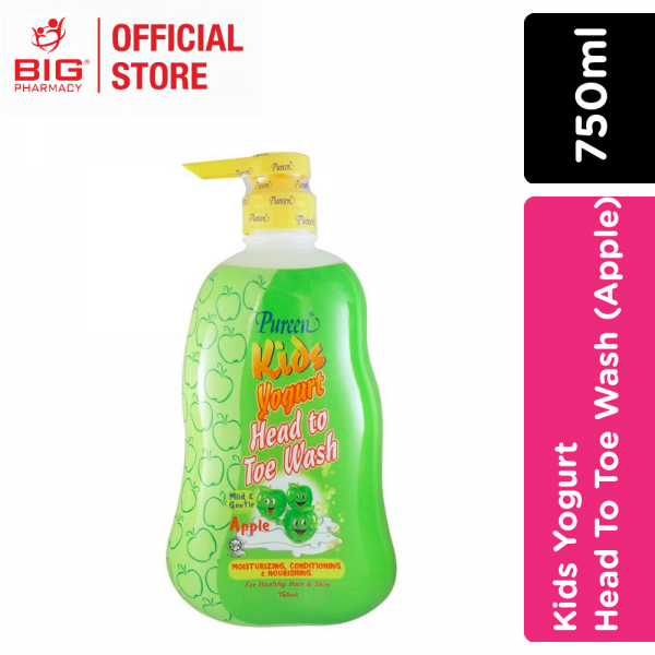 Pureen Kids Yogurt Head To Toe Wash (Apple) 750ml