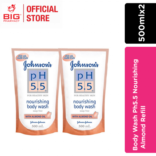 Johnsons Body Wash Ph5.5 Nourishing 500mlx2 Almond Refill