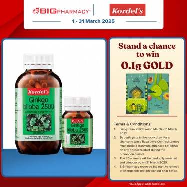 Kordels Ginkgo Biloba 2500mg 120s+30s