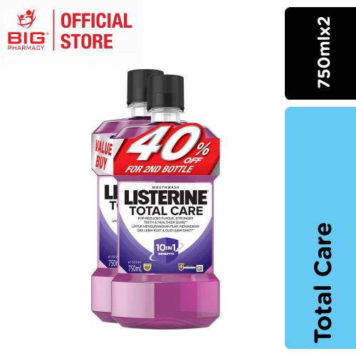 LISTERINE M/WASH 750MLX2 TOTAL CARE