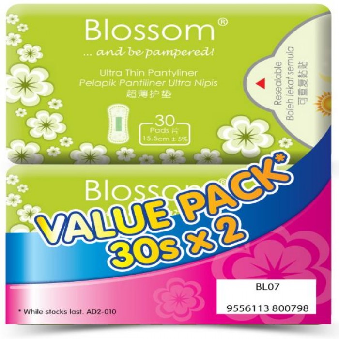 Blossom Pantyliners Ultra Thin 30S X 2 (BL07) | Big Pharmacy