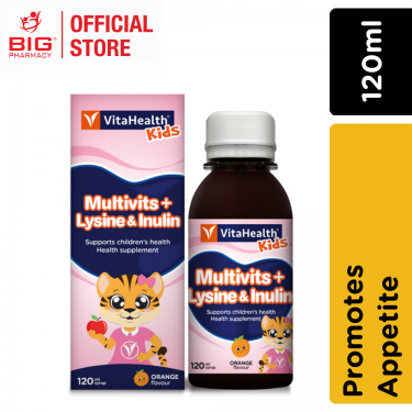 Vitahealth Robovites Kids M/Vit Plus Lysine & Prebiotic Syrup 120ml (Orange)