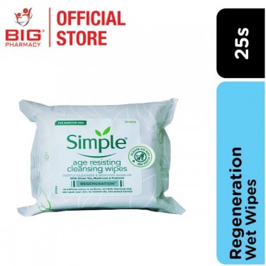 SIMPLE RENEGERATION CLEANSING WIPES 25S