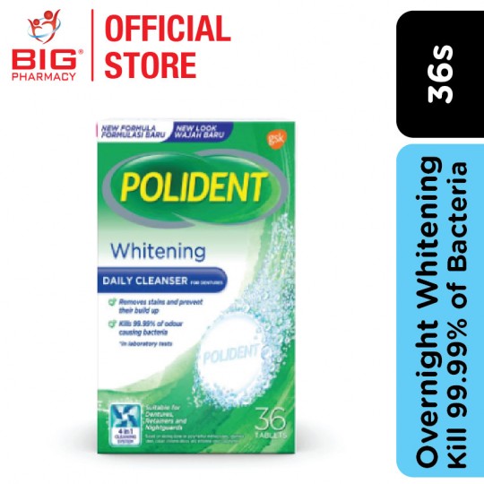 Polident Overnight Whitening Denture Cleansing 36S (RM16.90/RM18.00)