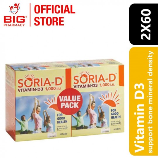Live-Well Soria-D Vitamin-D3 1000Iu 2X60S