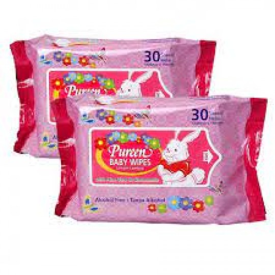 Pureen Baby Wipes 2X30S (Pink)