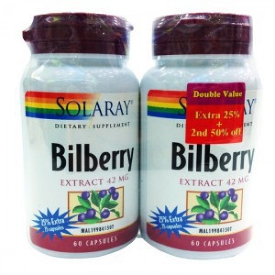 Solaray Bilberry Extract 42mg 60S X 2 (Extra 25%)